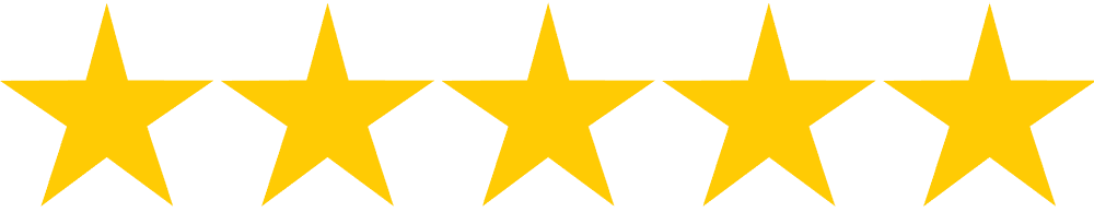 Review stars icons, five stars